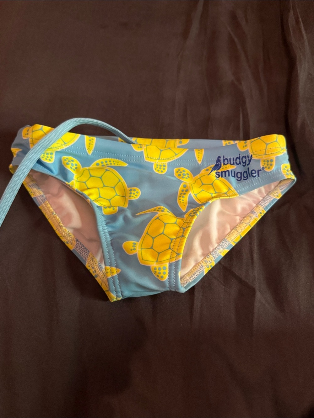 Kids Blue & Yellow Turtle Swim Briefs